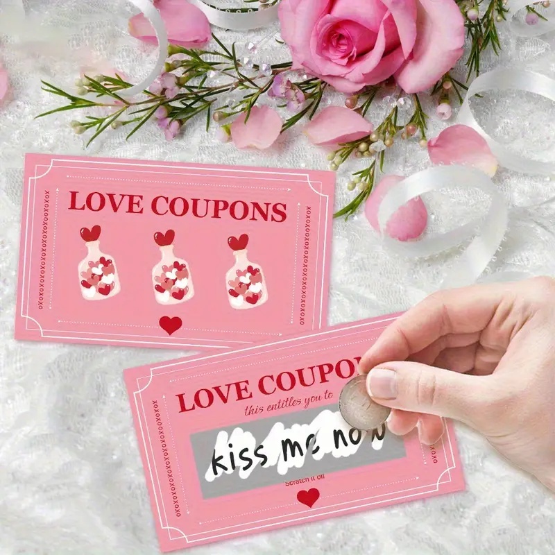 Party Games Couple - 30 cartes à gratter porte-bonheur roses.