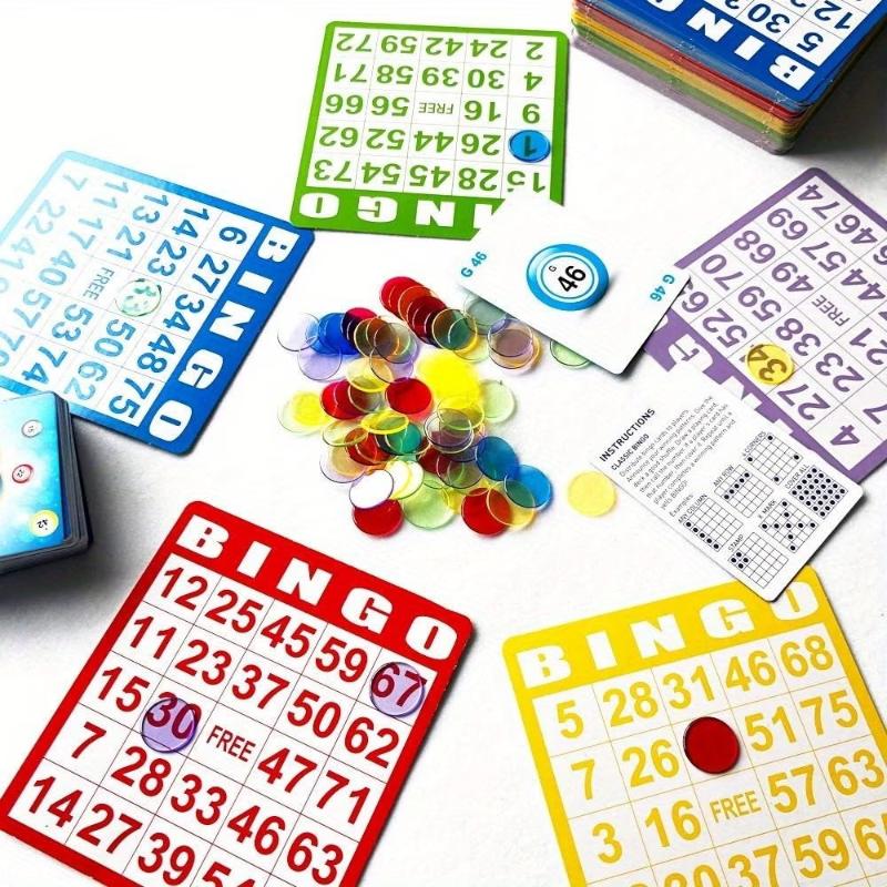Party Games Bingo - Cartes de Bingo non répétitives, 50/100