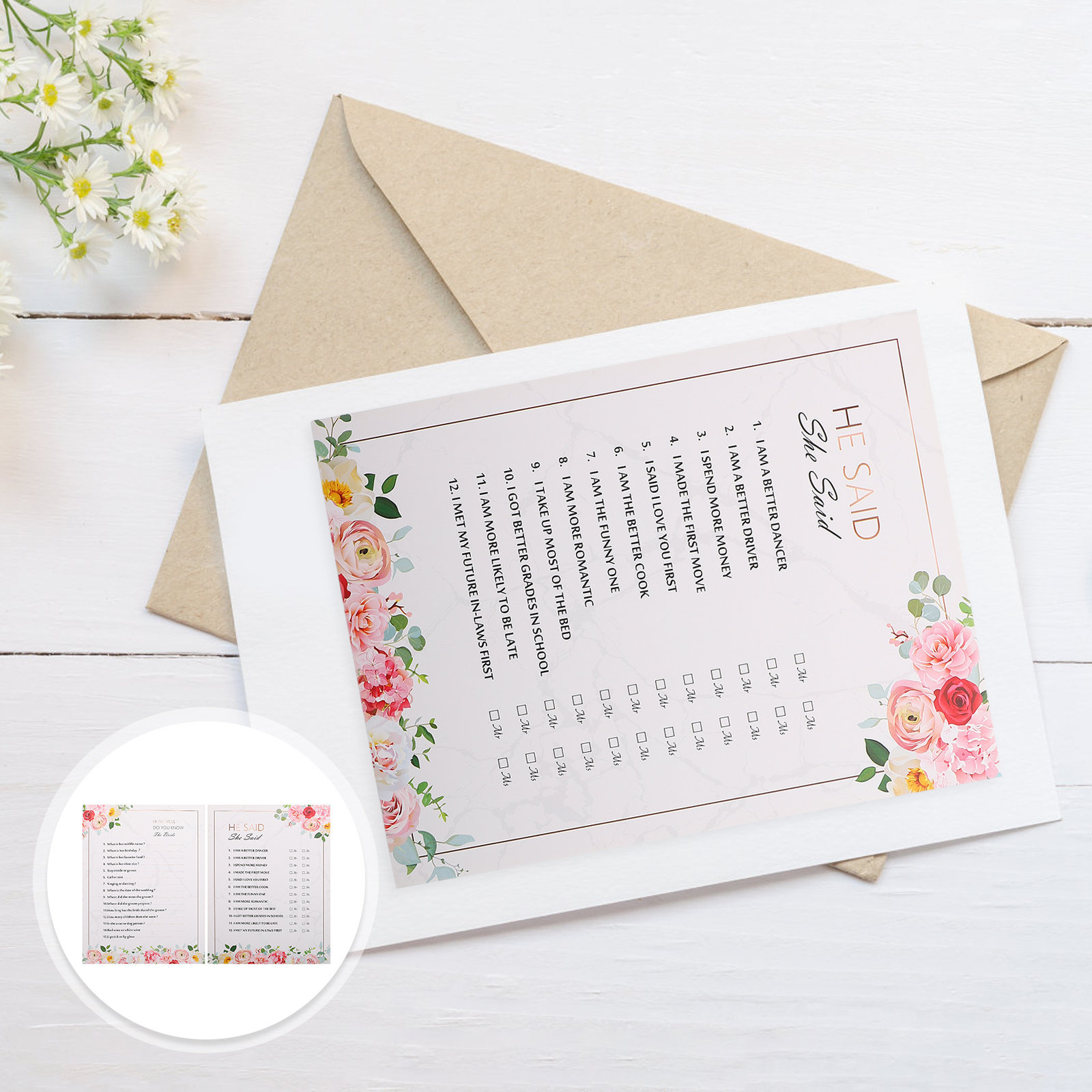 20 cartes de jeu de questions  - Party Games Bachelorette avis et prix