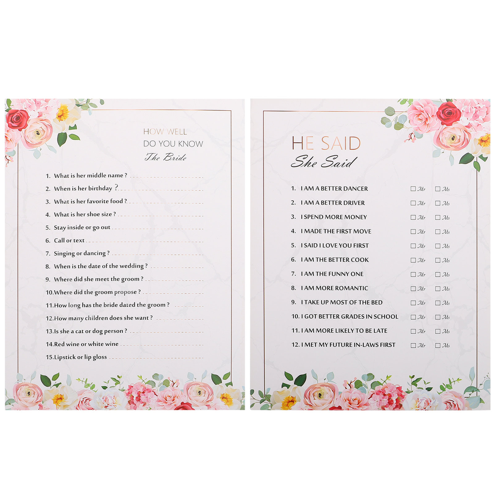 20 cartes de jeu de questions  - Party Games Bachelorette avis et prix